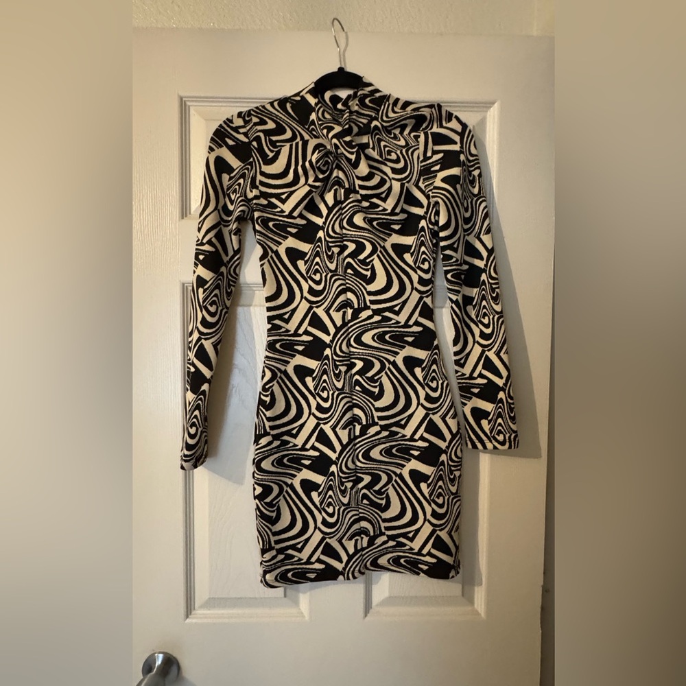Black and White Patterned Dress